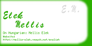 elek mellis business card